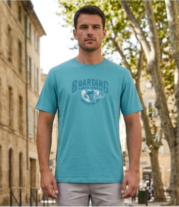 CHALLENGER SOMBRERO2 - Tee-shirt vert coton peigné doux