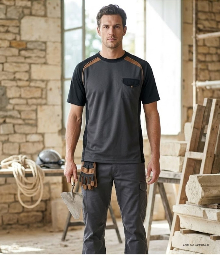 T-shirt 3816GN TERRATREND - Polyester robuste avec poche
