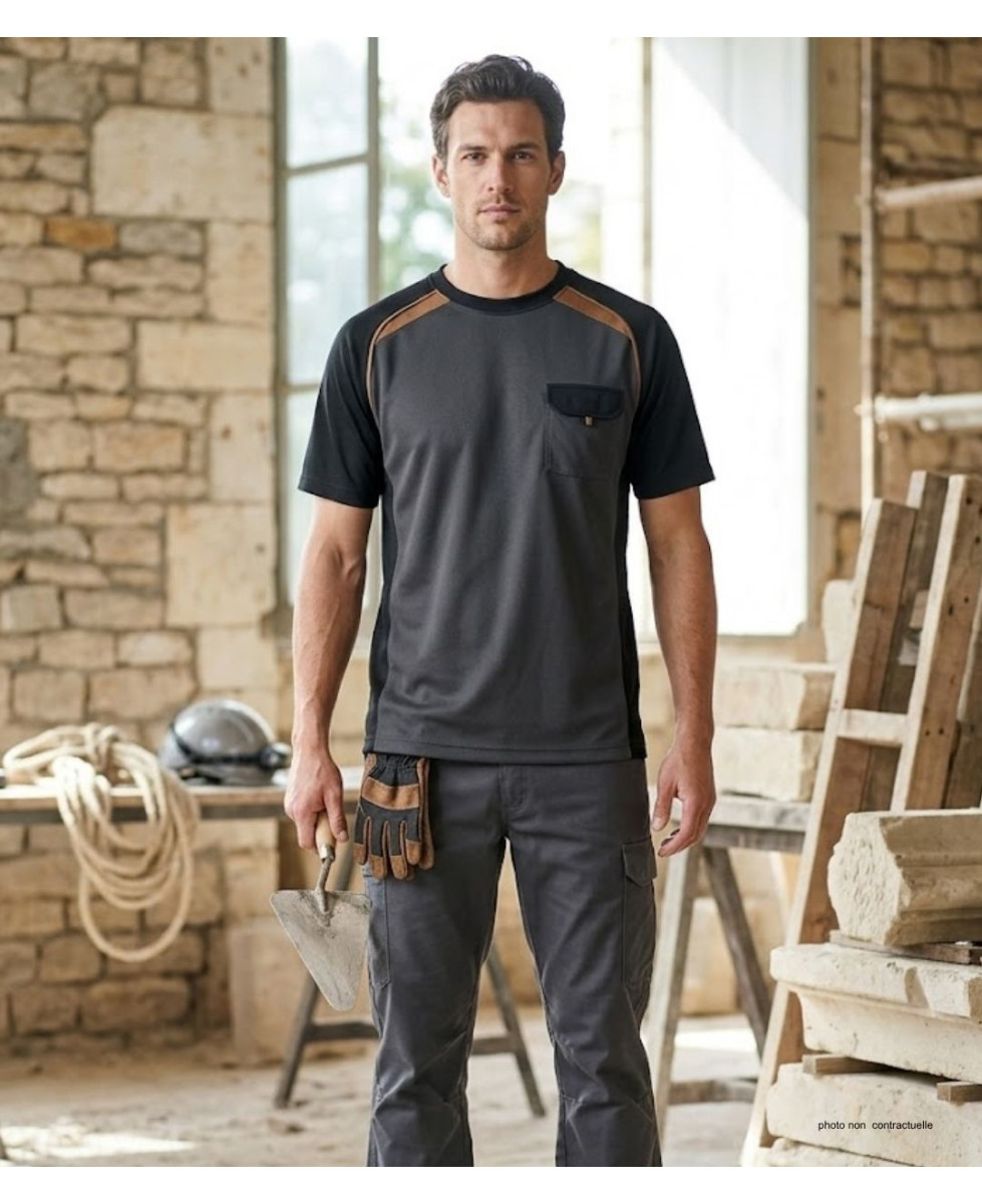 T-shirt 3816GN TERRATREND - Polyester robuste avec poche