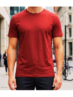 Tee-shirt Ras du Cou 510110U002 CHALLENGER Coton Peigné Rouge