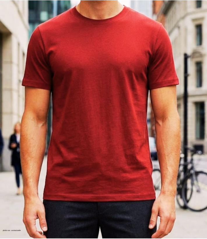 Tee-shirt Ras du Cou 510110U002 CHALLENGER Coton Peigné Rouge