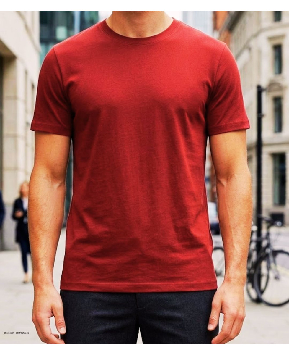 Tee-shirt Ras du Cou 510110U002 CHALLENGER Coton Peigné Rouge