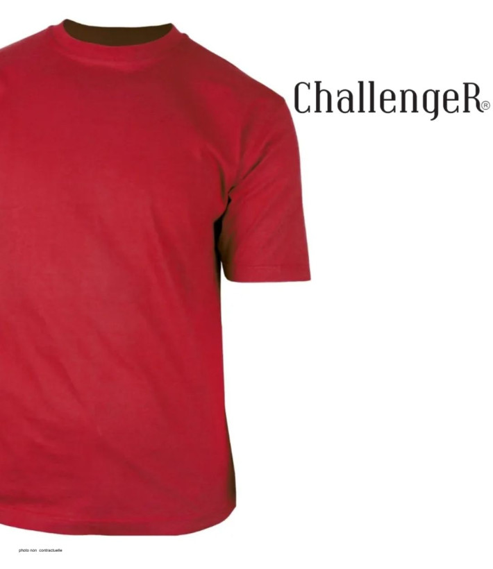 Tee-shirt Ras du Cou 510110U002 CHALLENGER Coton Peigné Rouge