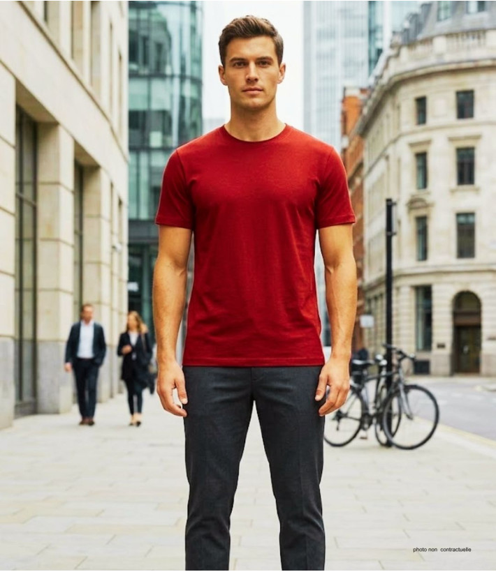 Tee-shirt Ras du Cou 510110U002 CHALLENGER Coton Peigné Rouge