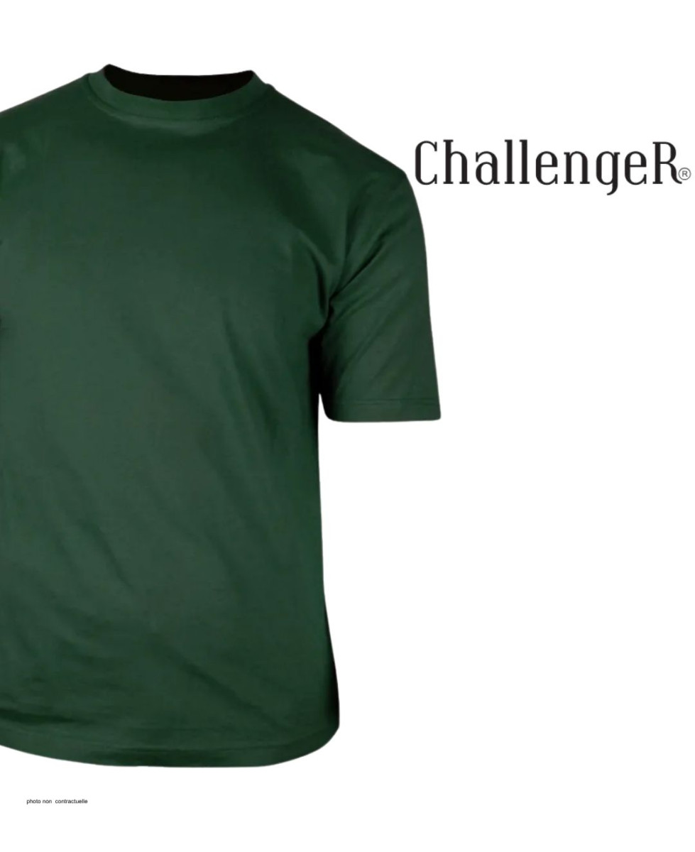 Tee-shirt CHALLENGER 510110U004 Ras du Cou Coton Vert