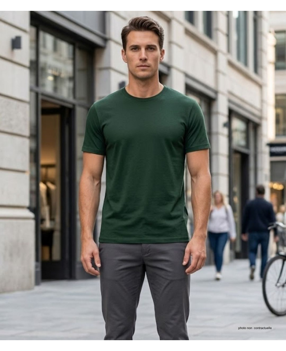 Tee-shirt CHALLENGER 510110U004 Ras du Cou Coton Vert