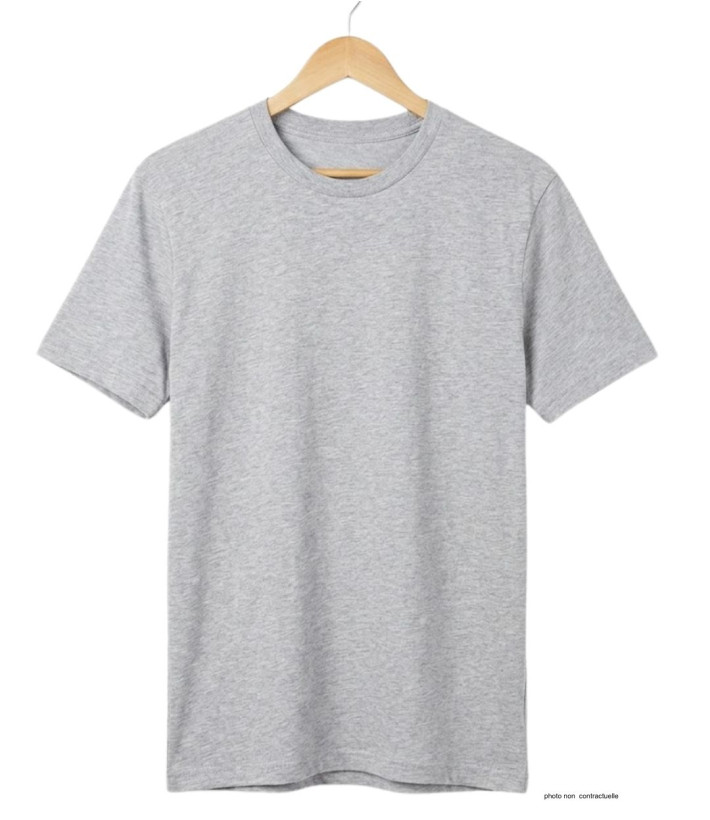 Tee-shirt CHALLENGER 510110U006 Ras du Cou Gris Chiné