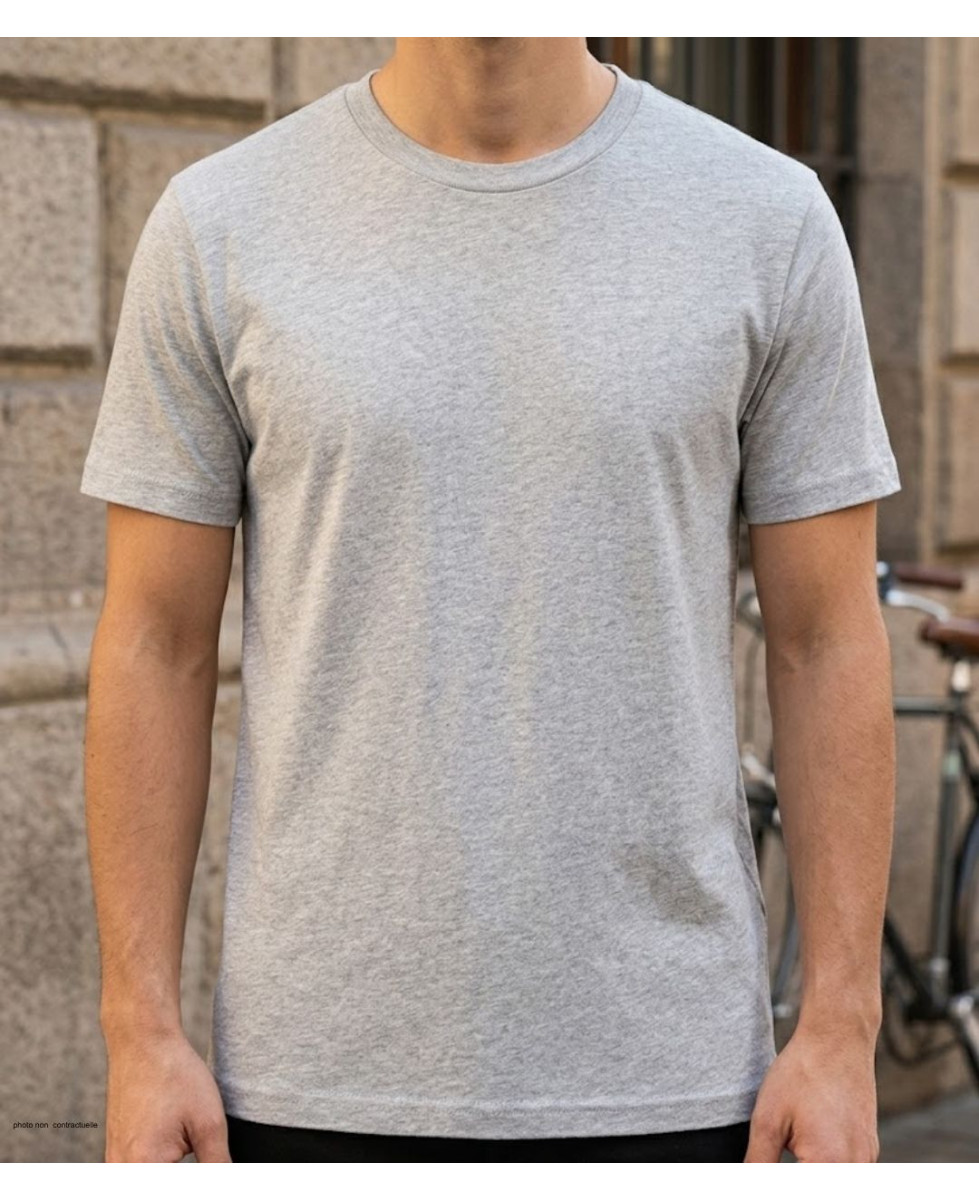 Tee-shirt CHALLENGER 510110U006 Ras du Cou Gris Chiné