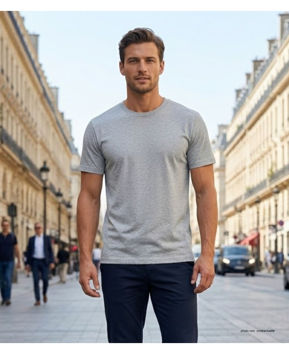 Tee-shirt CHALLENGER 510110U006 Ras du Cou Gris Chiné