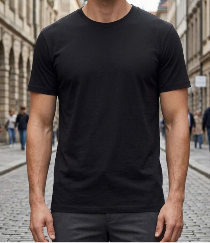 Tee-shirt CHALLENGER 510110U008 Ras du Cou Noir Coton