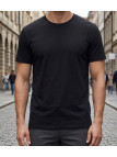 Tee-shirt CHALLENGER 510110U008 Ras du Cou Noir Coton