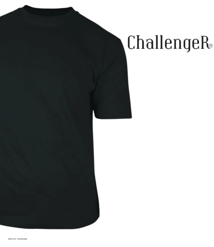 Tee-shirt CHALLENGER 510110U008 Ras du Cou Noir Coton
