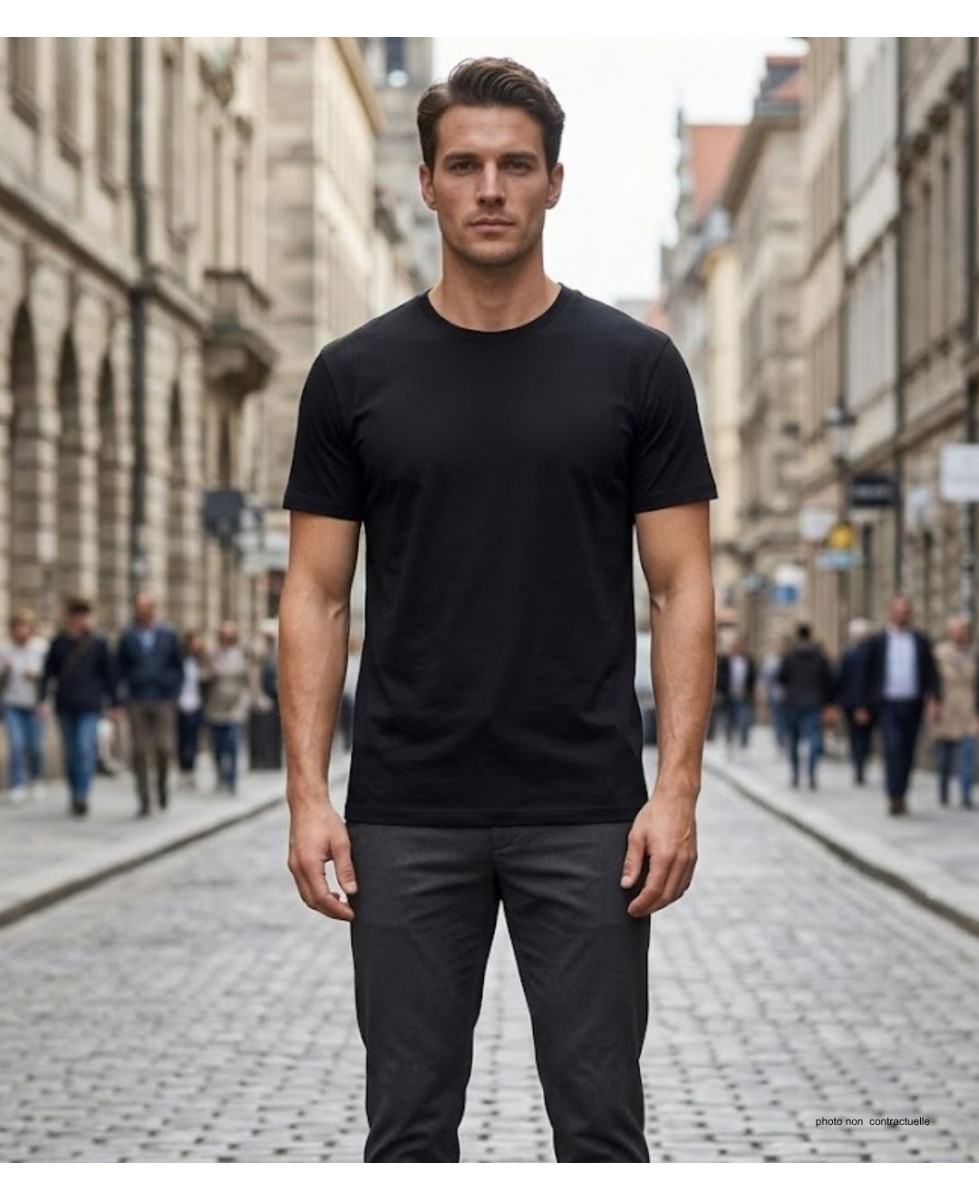 Tee-shirt CHALLENGER 510110U008 Ras du Cou Noir Coton