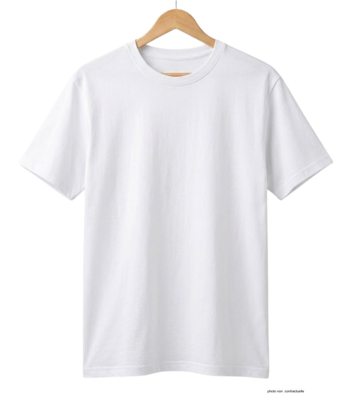 Tee-shirt CHALLENGER 510110U012 Ras du Cou Blanc Coton