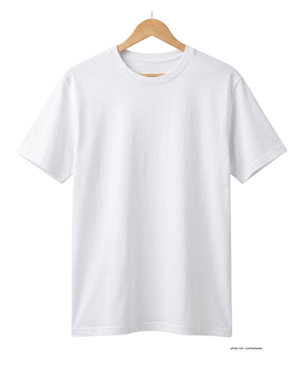 Tee-shirt CHALLENGER 510110U012 Ras du Cou Blanc Coton