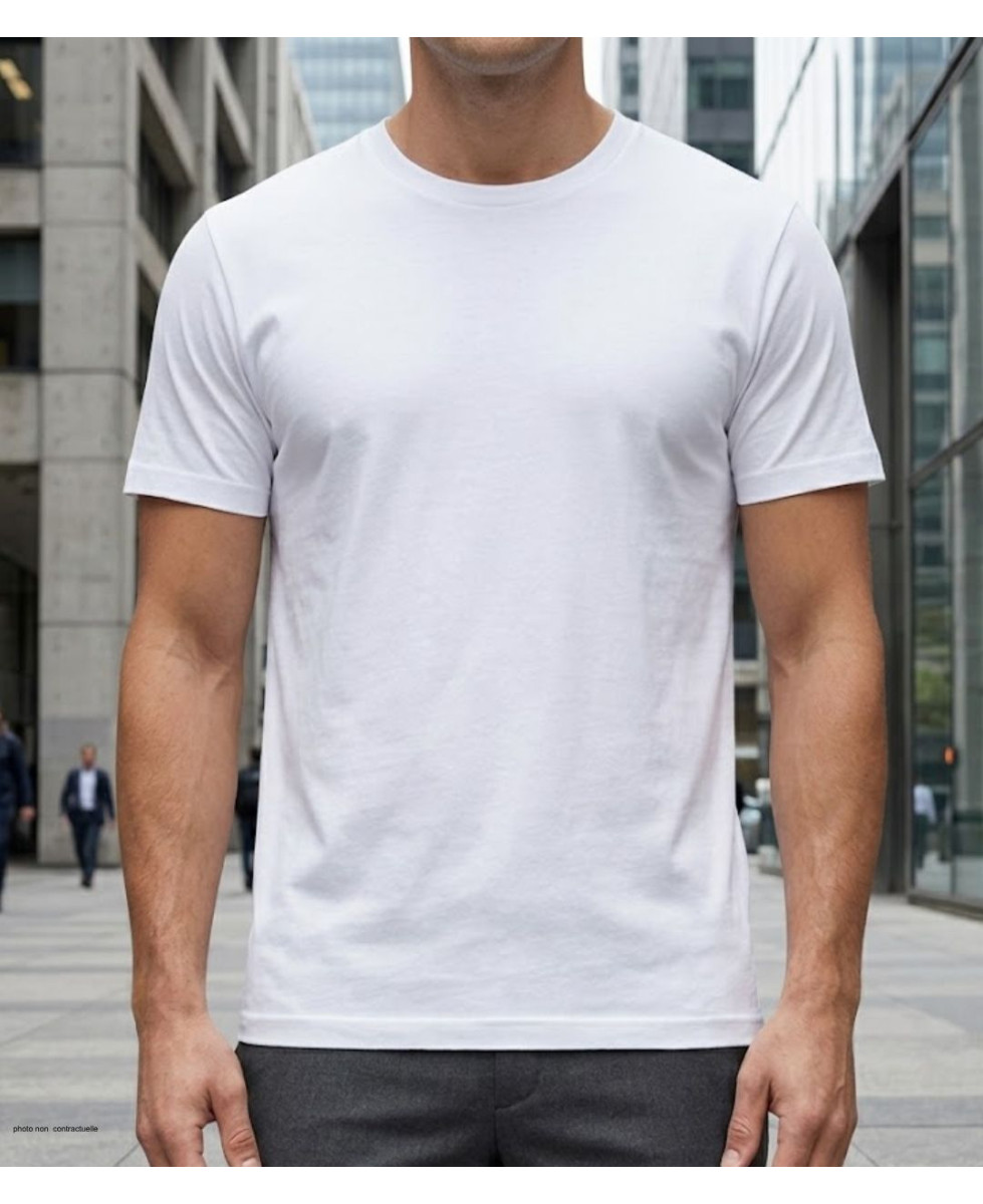 Tee-shirt CHALLENGER 510110U012 Ras du Cou Blanc Coton