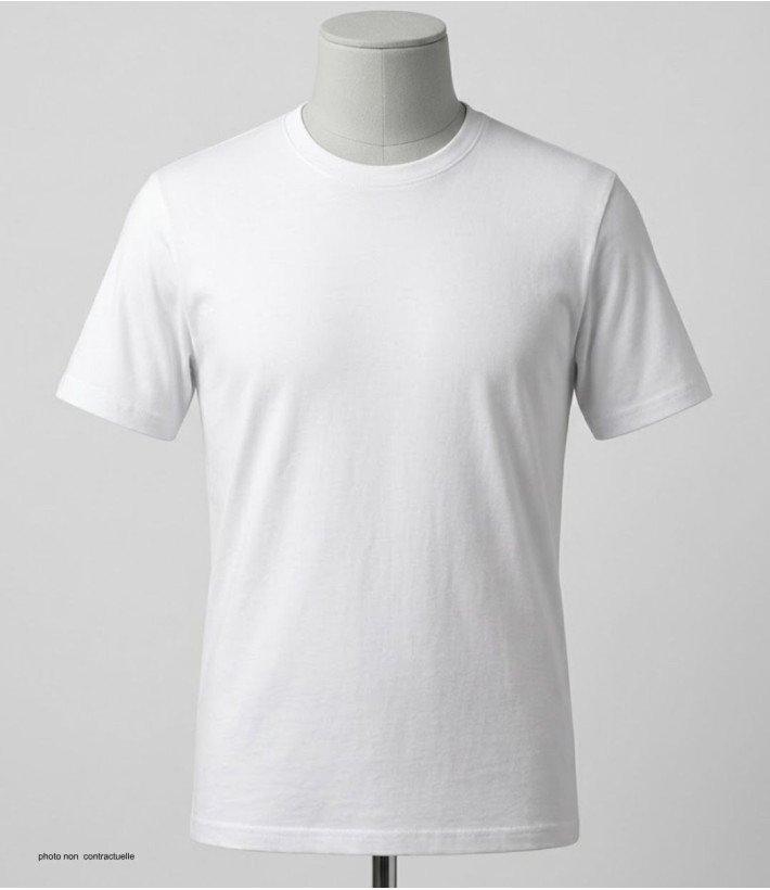 Tee-shirt CHALLENGER 510110U012 Ras du Cou Blanc Coton
