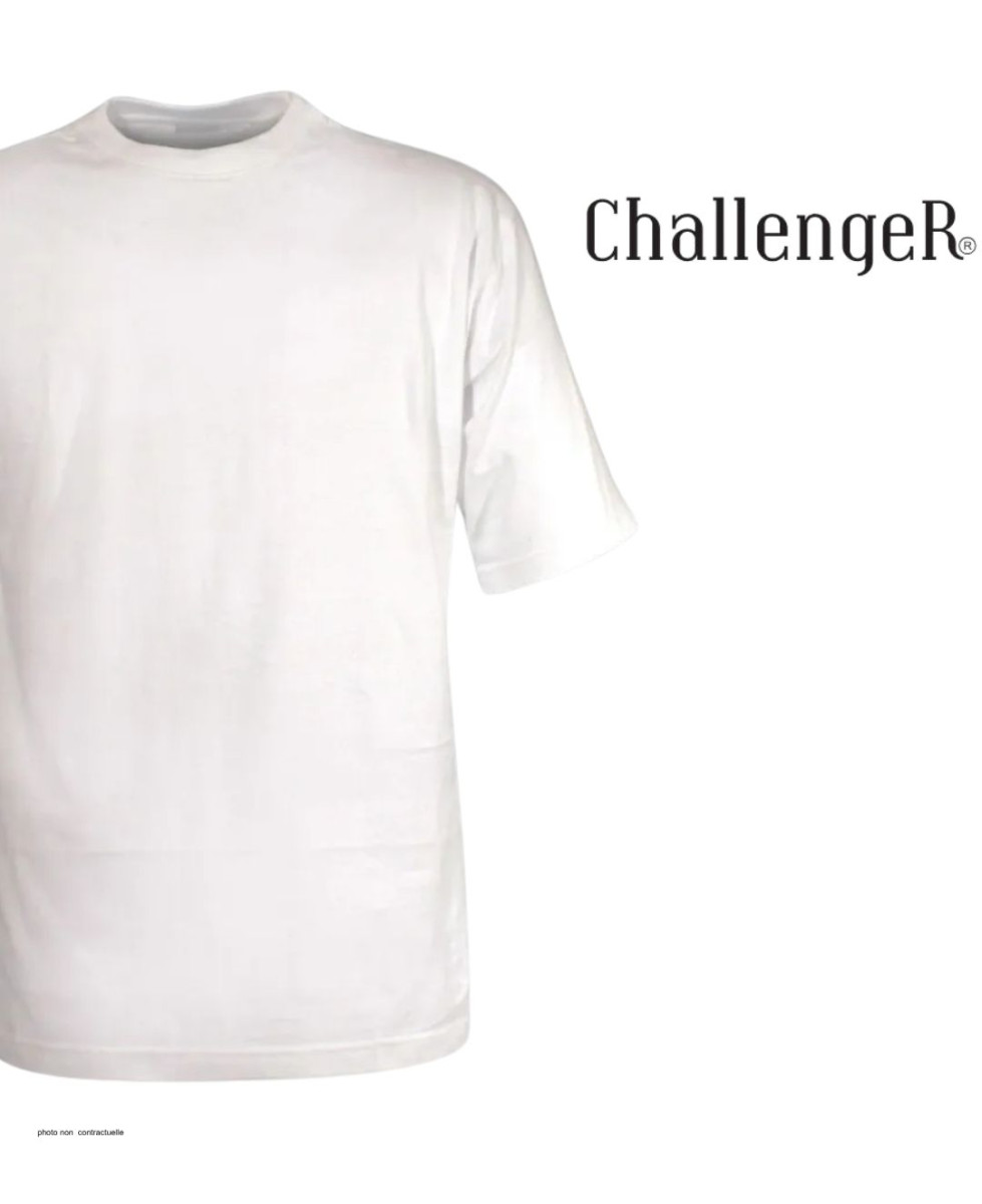 Tee-shirt CHALLENGER 510110U012 Ras du Cou Blanc Coton