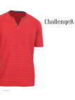 Tee-shirt CHALLENGER A2108A Col Ouvert Coton Slub Rouge