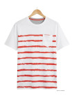 CHALLENGER A2109B : Tee-shirt Rayé en Coton Doux