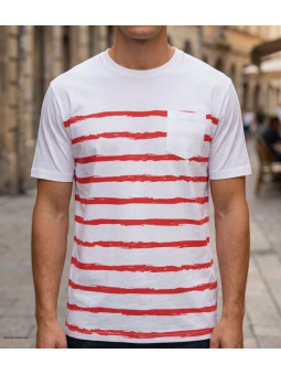 CHALLENGER A2109B : Tee-shirt Rayé en Coton Doux