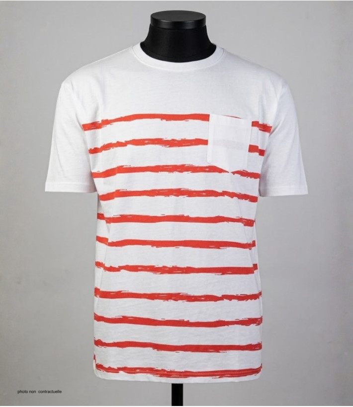 CHALLENGER A2109B : Tee-shirt Rayé en Coton Doux