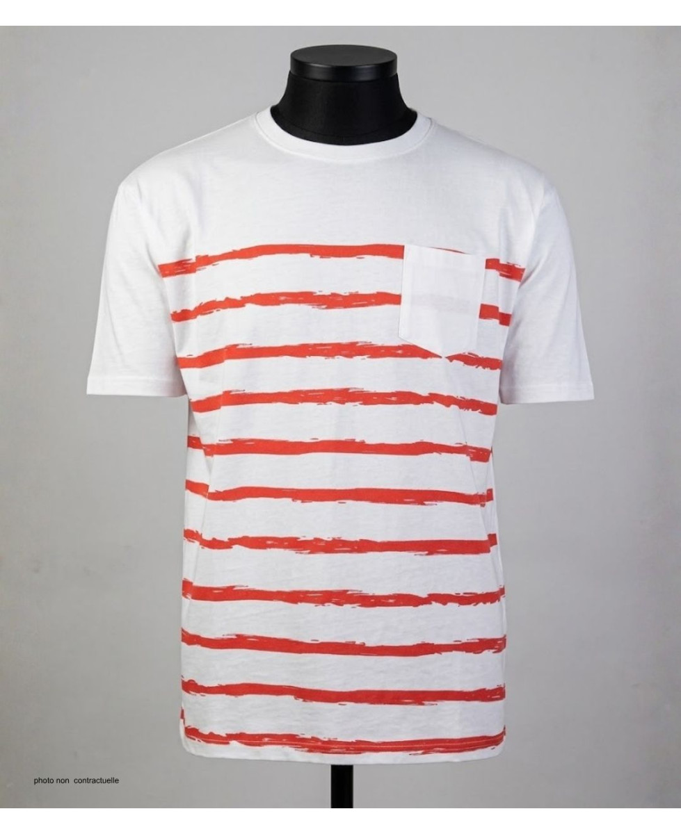 CHALLENGER A2109B : Tee-shirt Rayé en Coton Doux