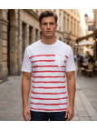 CHALLENGER A2109B : Tee-shirt Rayé en Coton Doux