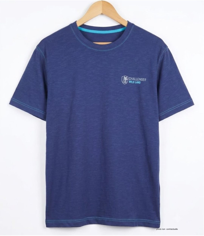 CHALLENGER SANCHO2 : Tee-shirt Homme Coton Flammé Bleu