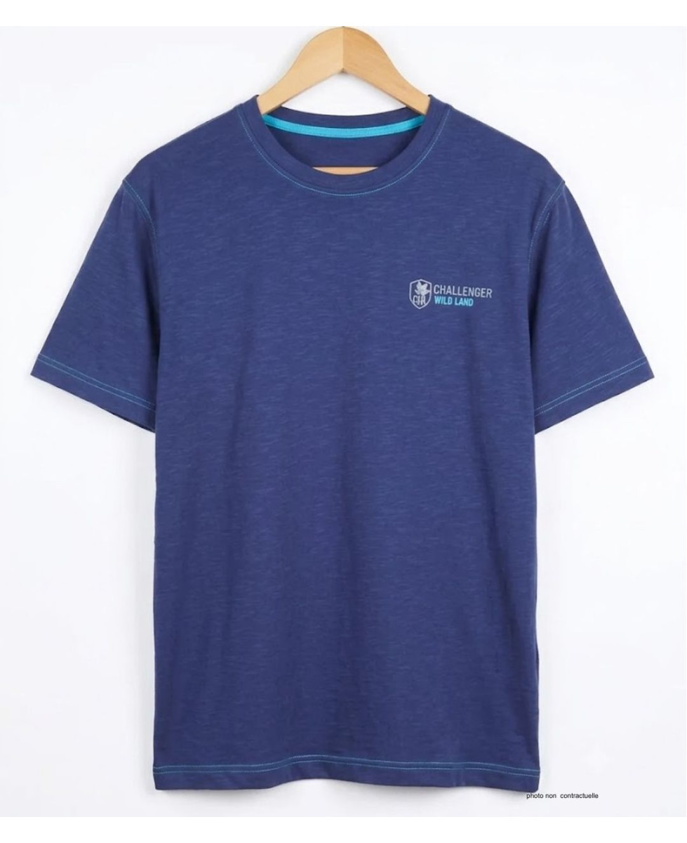 CHALLENGER SANCHO2 : Tee-shirt Homme Coton Flammé Bleu
