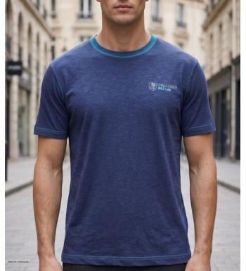 CHALLENGER SANCHO2 : Tee-shirt Homme Coton Flammé Bleu