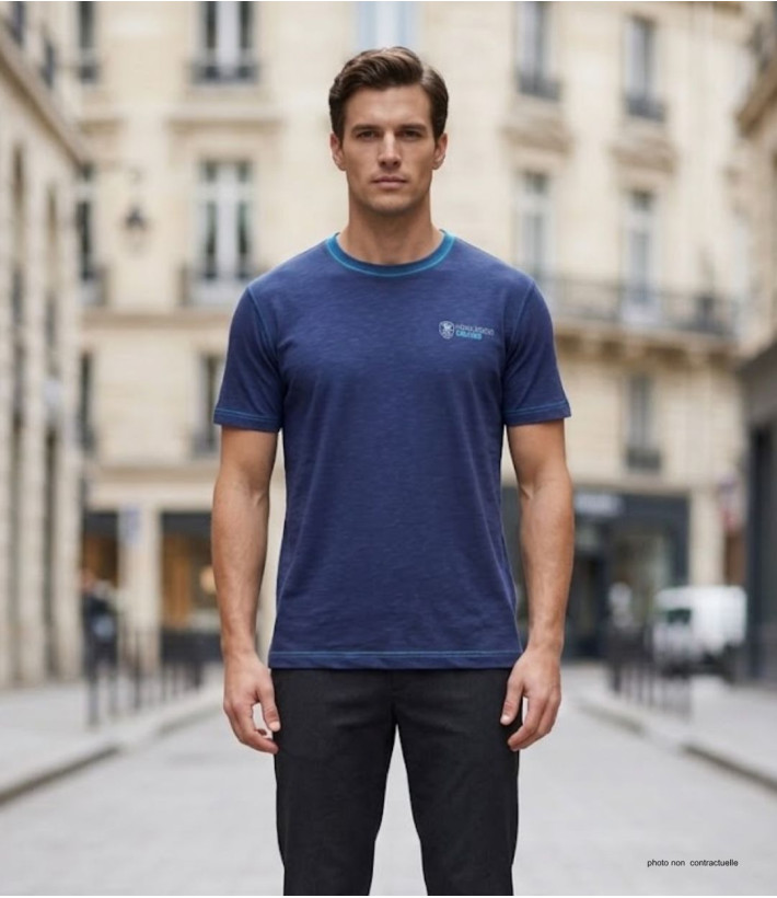 CHALLENGER SANCHO2 : Tee-shirt Homme Coton Flammé Bleu