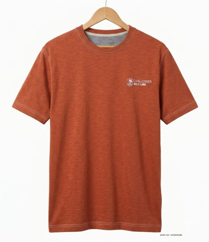 CHALLENGER SANCHO3 : Tee-shirt Homme Coton Flammé Rouille