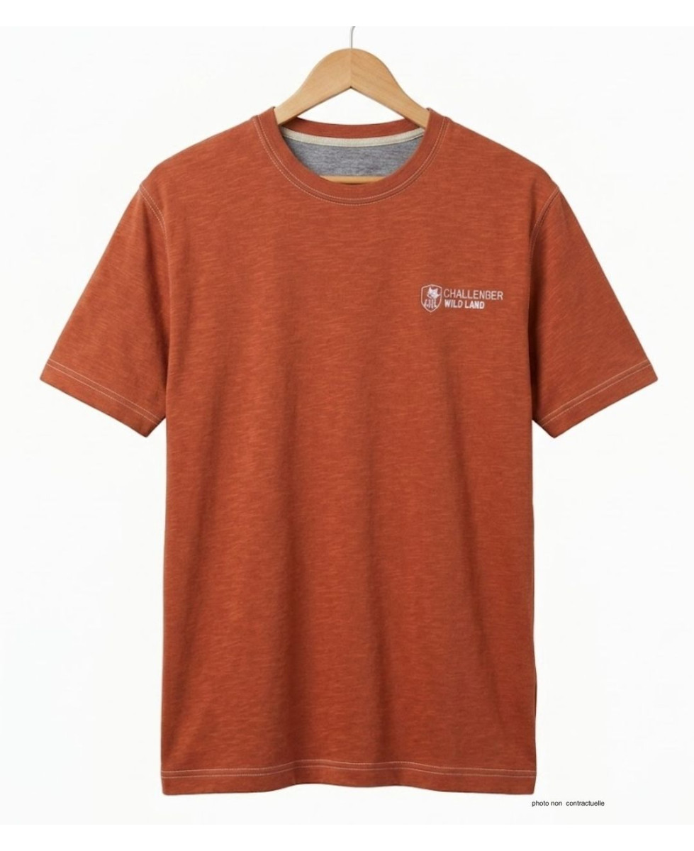 CHALLENGER SANCHO3 : Tee-shirt Homme Coton Flammé Rouille