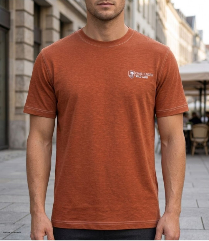 CHALLENGER SANCHO3 : Tee-shirt Homme Coton Flammé Rouille