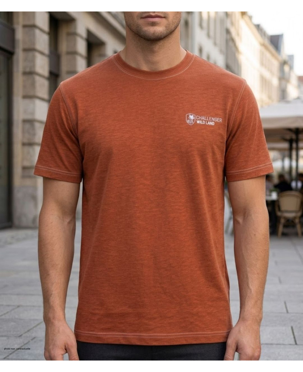 CHALLENGER SANCHO3 : Tee-shirt Homme Coton Flammé Rouille
