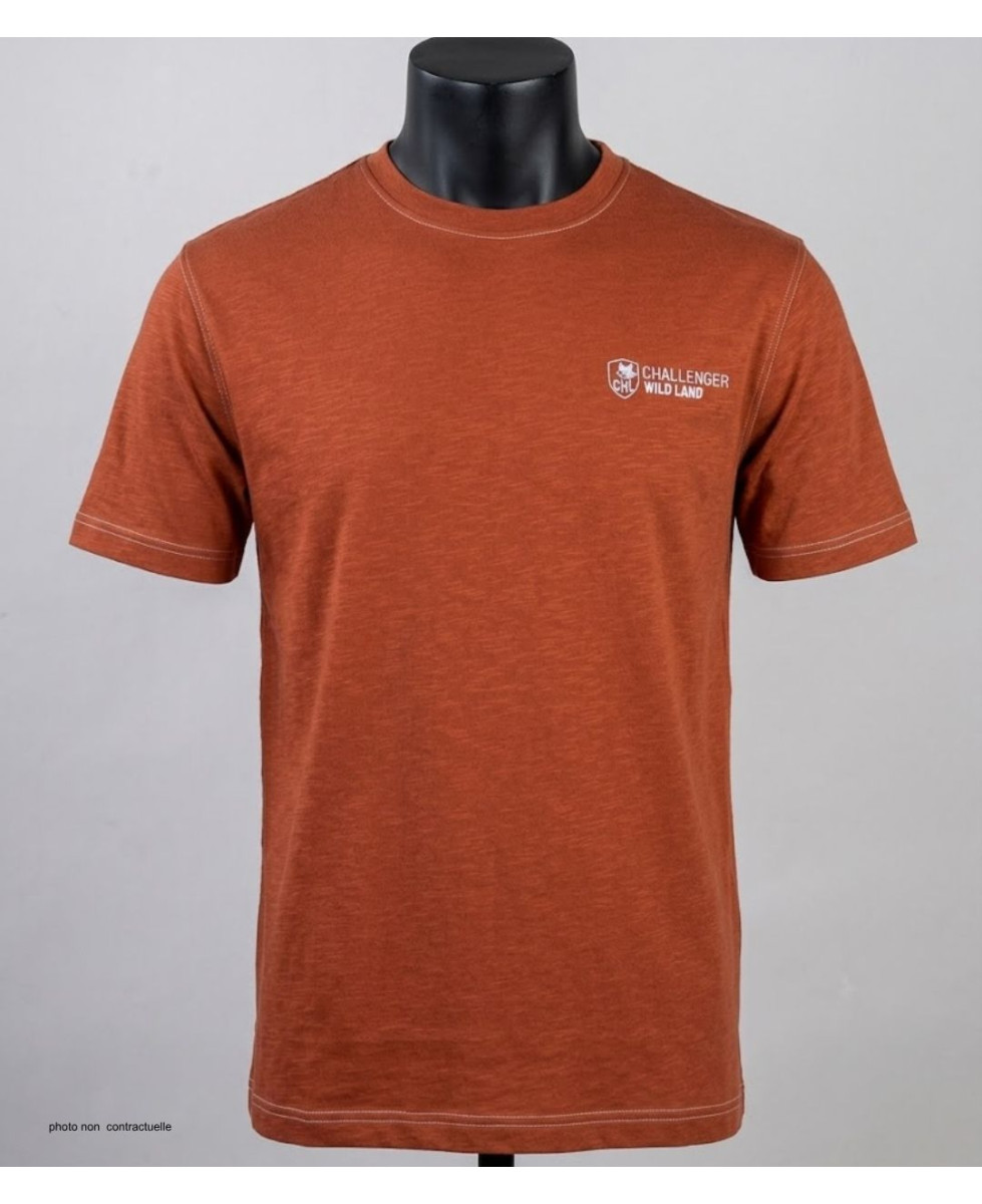CHALLENGER SANCHO3 : Tee-shirt Homme Coton Flammé Rouille