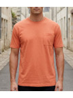 Tee-shirt orange uni à manches courtes pour homme de la marque CHALLENGER modèle SHERIF3 avec col rond et poche poitrine.