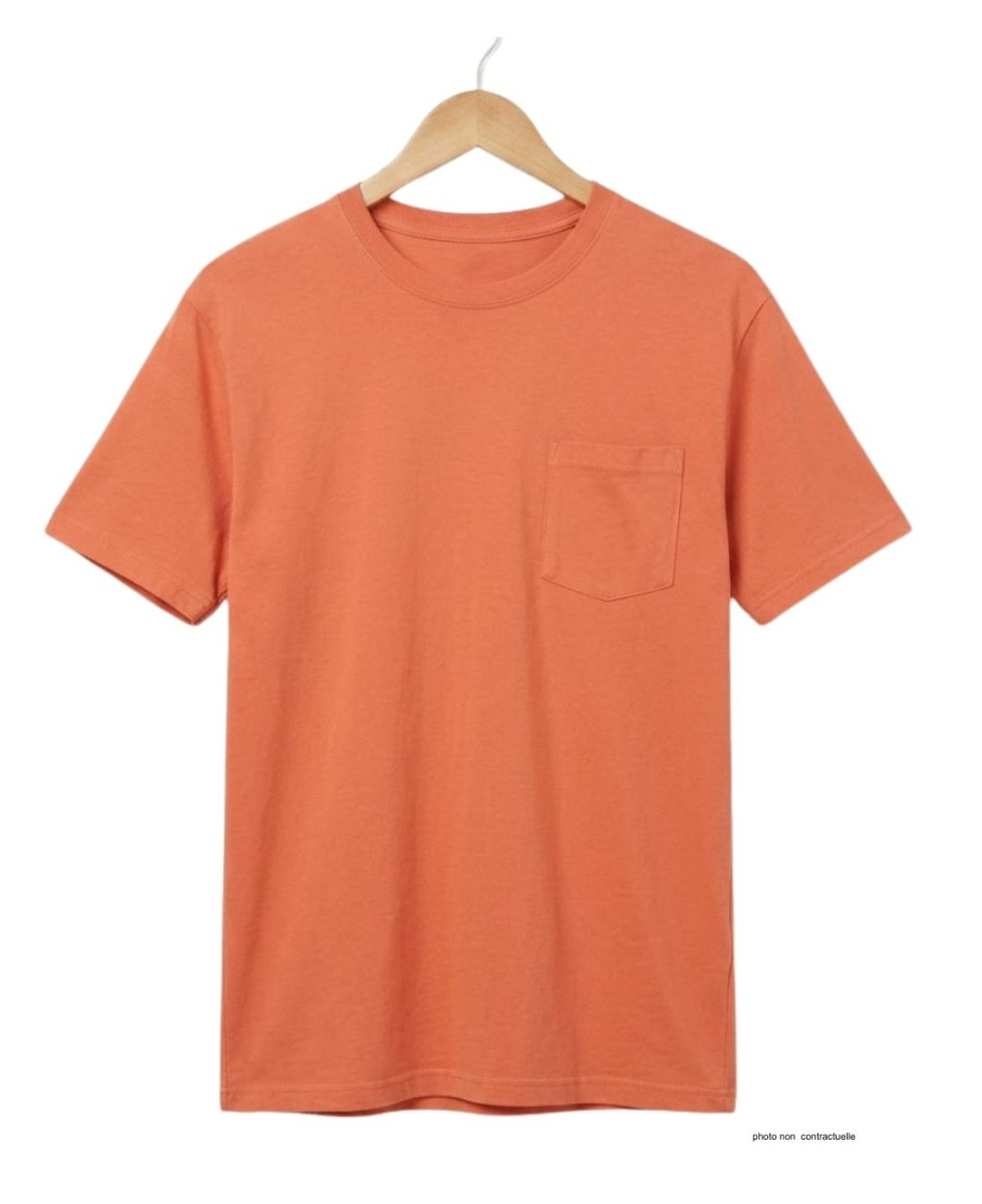 CHALLENGER SHERIF3 — Tee-shirt orange 1 poche en pur coton