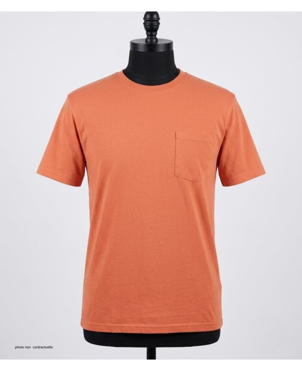 CHALLENGER SHERIF3 — Tee-shirt orange 1 poche en pur coton