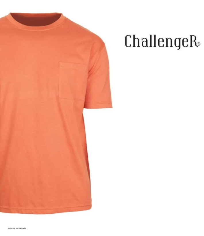 CHALLENGER SHERIF3 — Tee-shirt orange 1 poche en pur coton