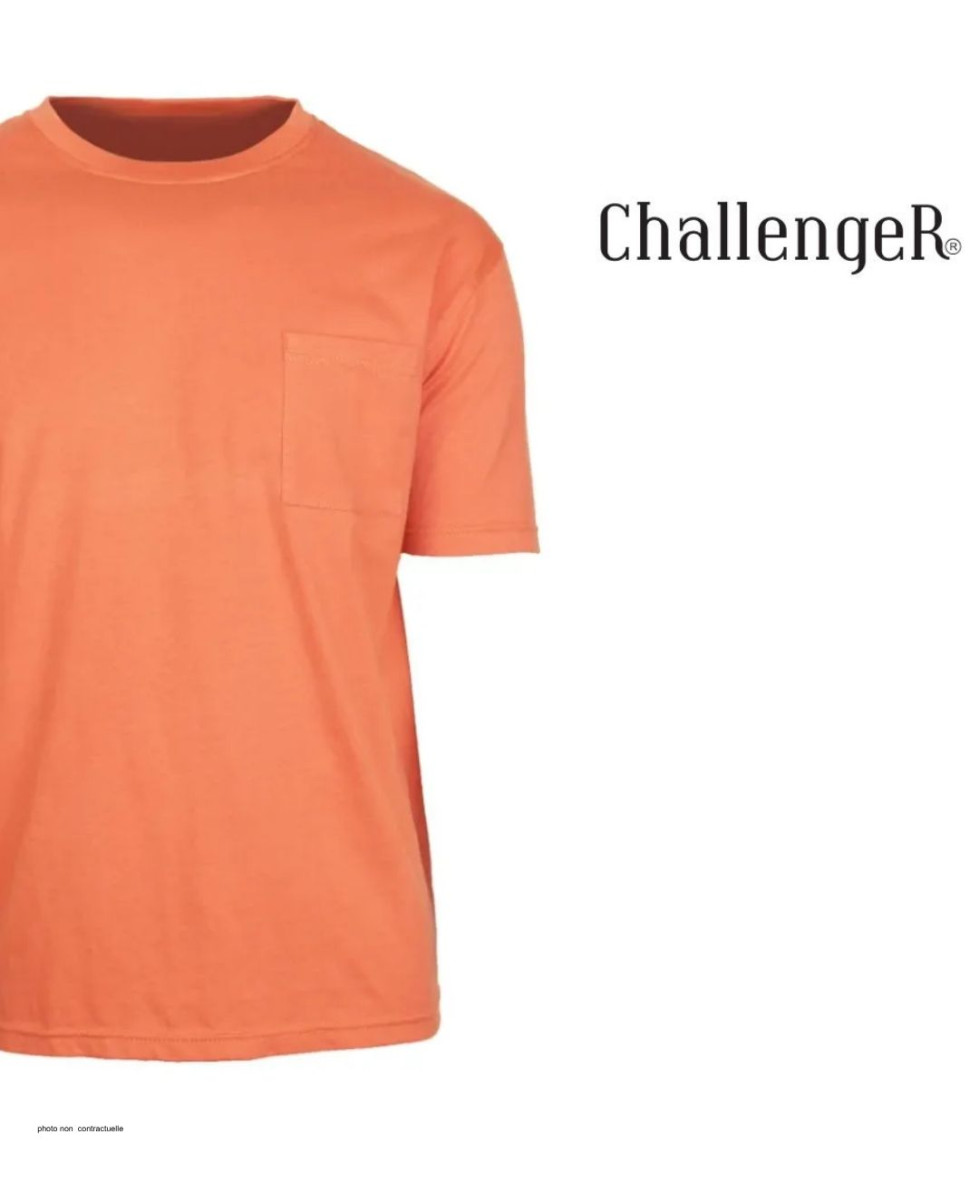 CHALLENGER SHERIF3 — Tee-shirt orange 1 poche en pur coton