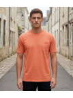 CHALLENGER SHERIF3 — Tee-shirt orange 1 poche en pur coton