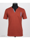 CHALLENGER SIERRA1 — Tee-shirt col boutons orange rouille