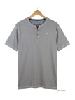CHALLENGER SPINOSA4 — Tee-shirt col boutons gris coton flammé