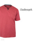 CHALLENGER TEE3020C — Tee-shirt boutons rouge coton flammé