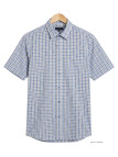 Chemise CHALLENGER CH4041 manches courtes bleu et beige