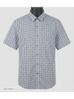 Chemise CHALLENGER CH4041 manches courtes bleu et beige