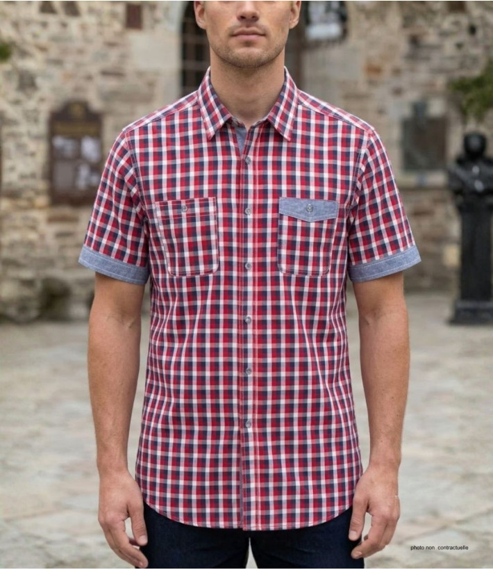 Chemise WINCHESTER TABASCO1 manches courtes coton finitions chambray