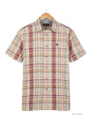 Chemise TACOMA1 manches courtes coton & lin beige orange
